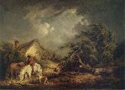 George Morland The Approaching Storm painting